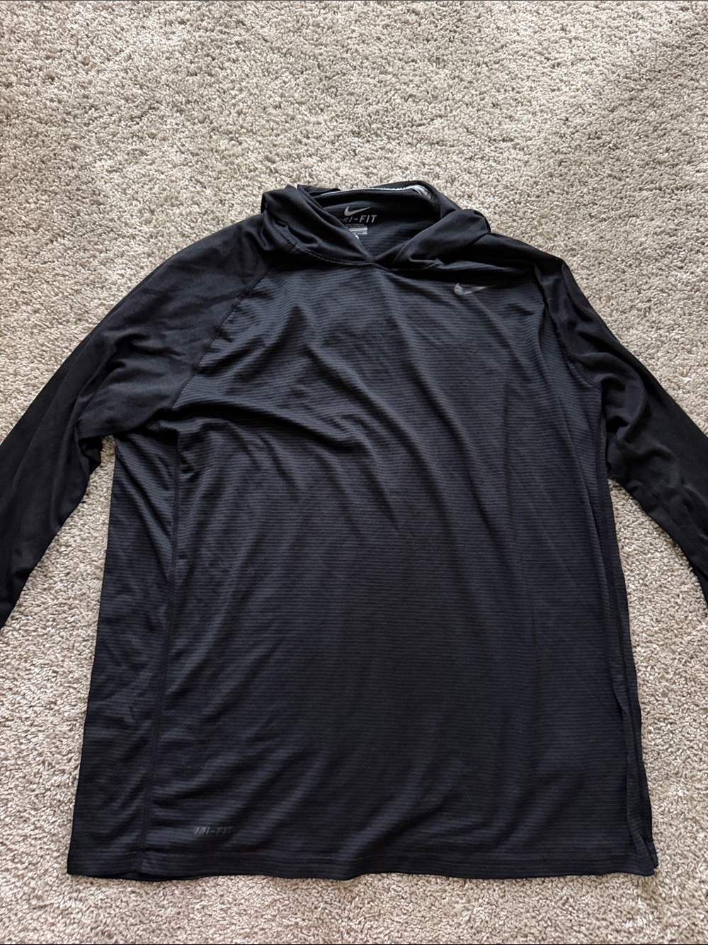 Nike Black Long-Sleeve Dri-FIT Hooded Top